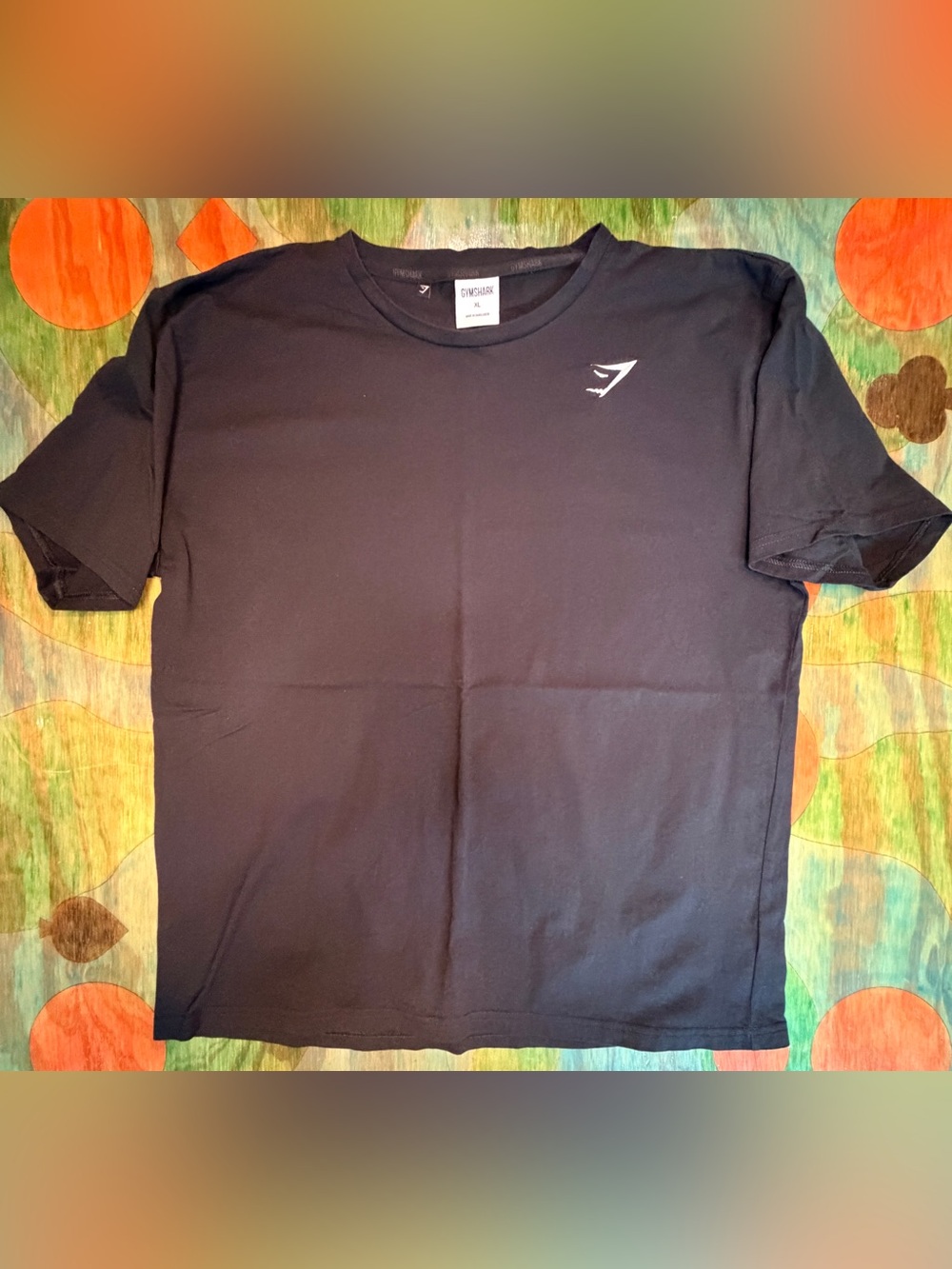 Gymshark Mens Black White Crew Neck  T-Shirt Short Sleeve Solid Logo Size XL Pul